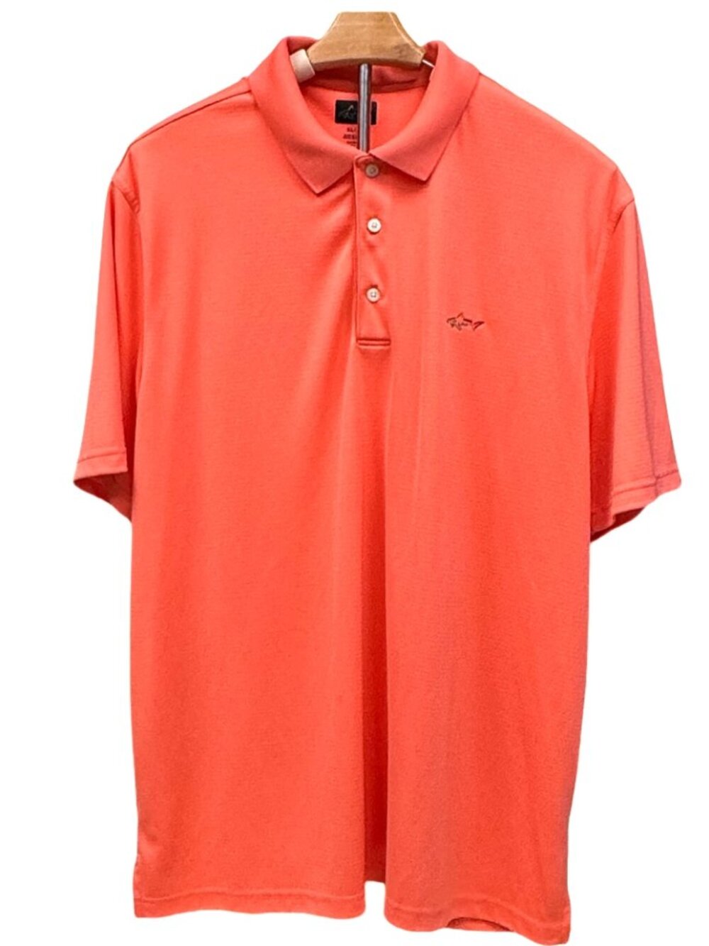 Greg Norman Shark Play Dry Coral Polo Shirt Perfomance Golf Top Lightweight NEW